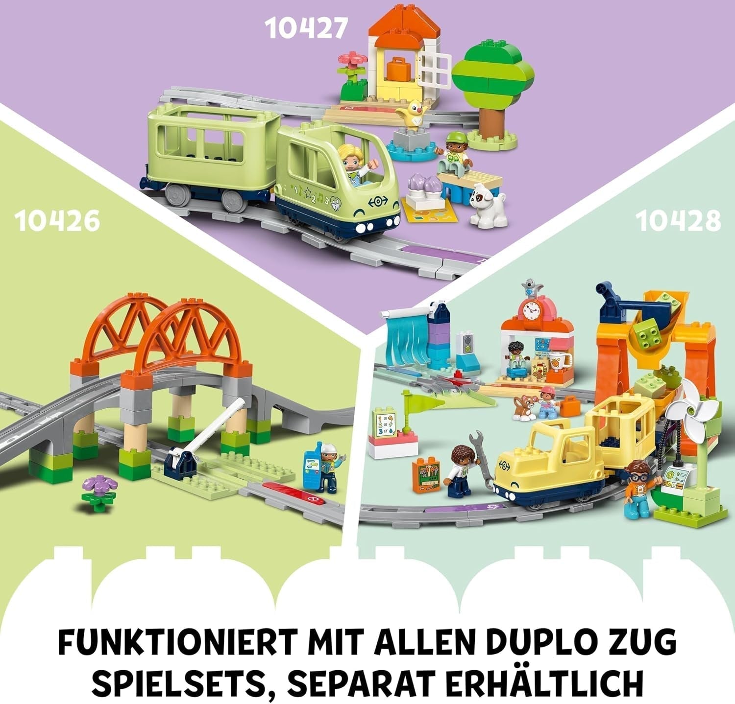 LEGO DUPLO Town Grand chemin de fer interactif, jouet de construction pour les tout-petits à partir de 3 ans, locomotive Push & Go avec lumières et sons, pièces de rail, jouet éducatif pour enfants d'âge préscolaire 10428 Ensembles de construction Beuche den LEGO-Store