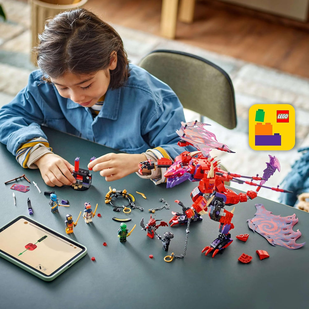 LEGO NINJAGO Chaosdrache Donnerzahn - Jeu avec 6 figurines Ninja - Jeu de rôle pour les jeunes et les filles à partir de 8 ans - Jeu pour la série TV Aufstieg der Drachen 71832