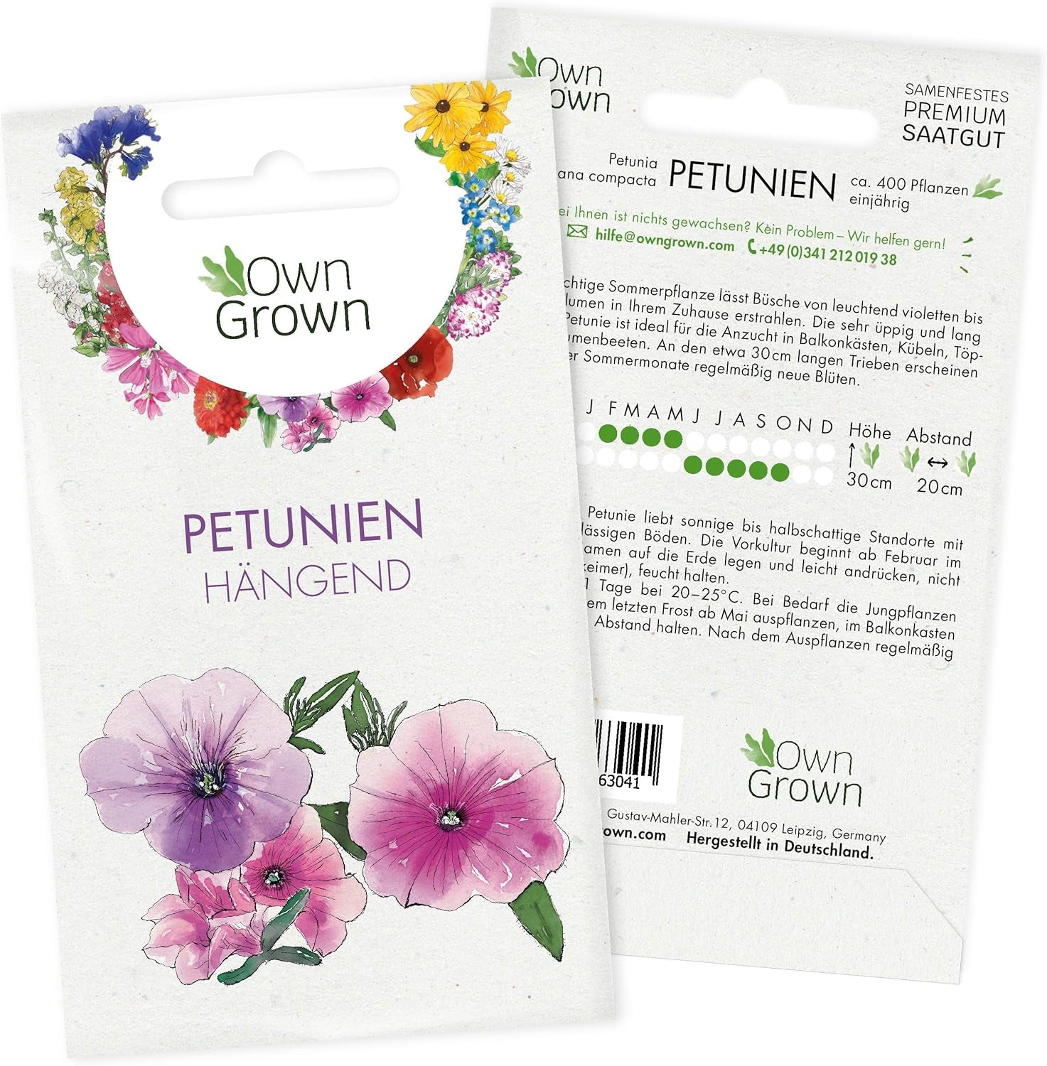Graines de pétunia : Graines de pétunia de qualité supérieure pour environ 400 plants de pétunia – Magnifiques graines de pétunia pour plantes de balcon et de jardin – Graines de fleurs – Graines de pétunia grimpant – Fleurs de balcon OwnGrown