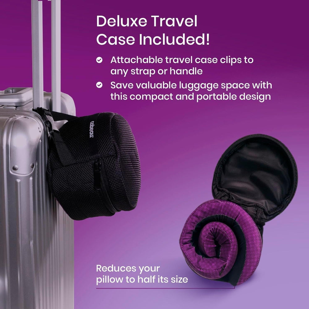 Oreiller cervical de voyage Cabeau Long Flight - Evolution Cool - Mousse à mémoire de forme avec aérations - Compact avec étui de transport (Violet) Naty Shop Oreillers de voyage