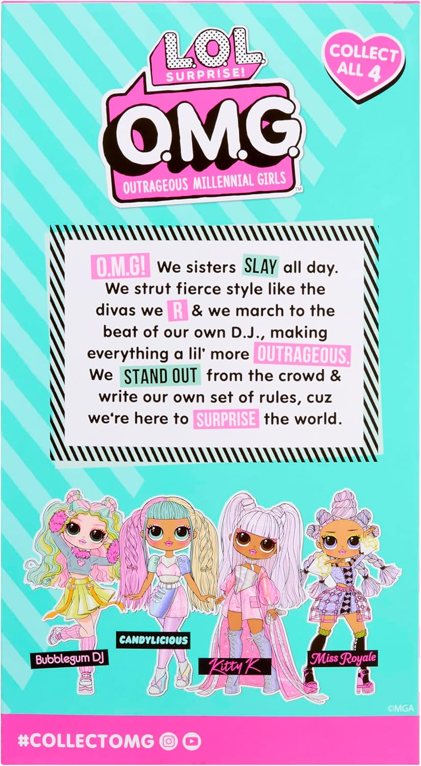 Mdr Surprise ! Poupée OMG – Kitty K – Comprend 1 poupée mannequin avec une tenue fabuleuse, 4 poupées à collectionner