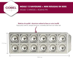 GSD Household Appliances Ravioli Chef Moule à raviolis, acier, 52x52mm, naturel