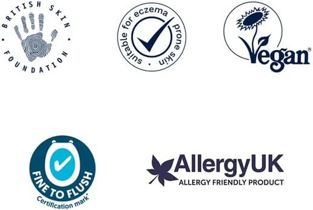 Șervețele umede Eco Flushable, 1 pachet (40 de șervețele), 100% fără plastic, 99% apă, șervețele umede sensibile și hrănitoare, certificate "Fine to Flush" Biodegradabile, Vegan (pachet cu 3)