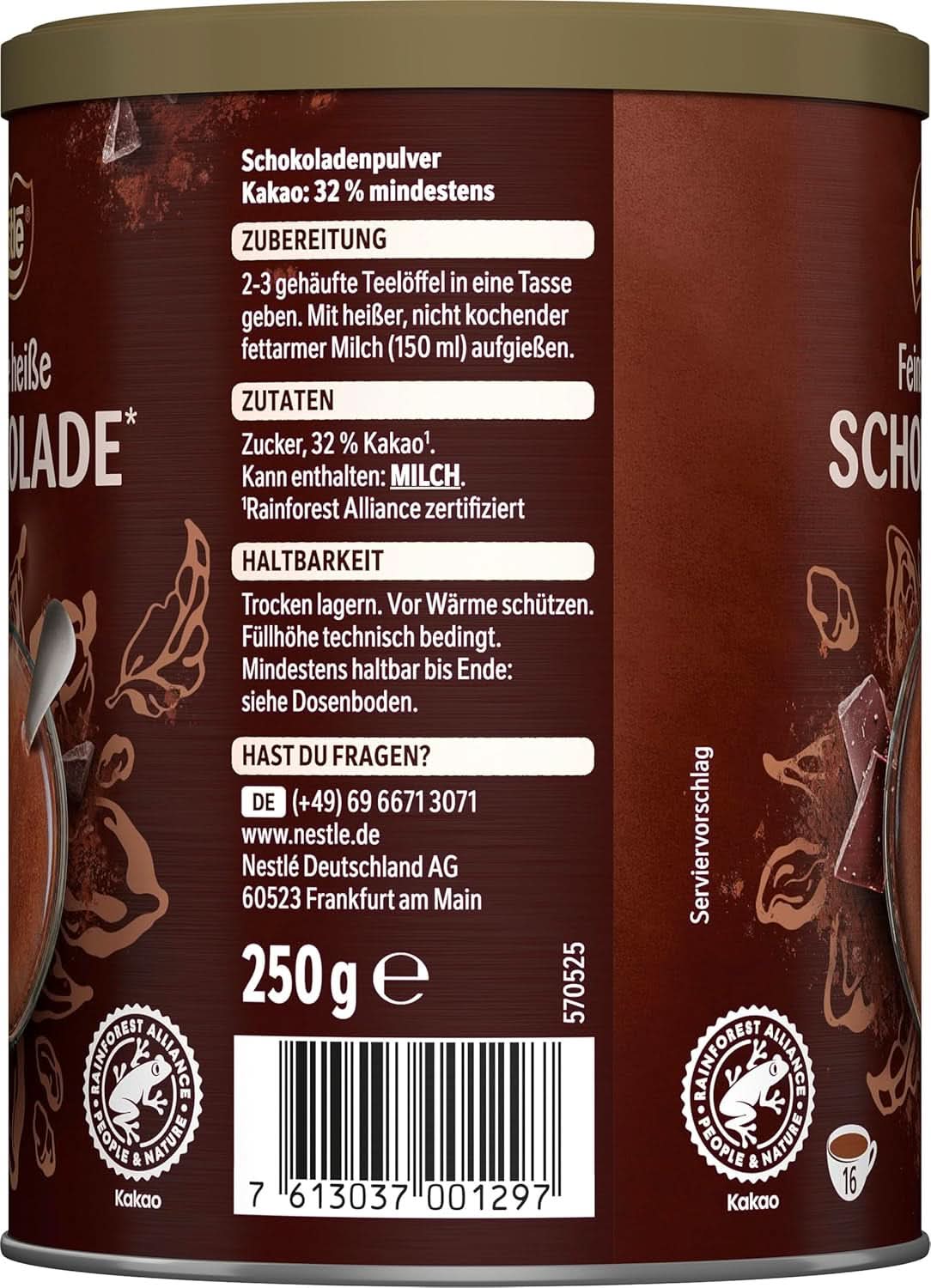 Chocolat chaud Nestlé Finest, 1 paquet (1 X 250G) Cacao et Chocolat Chaud Naty Shop