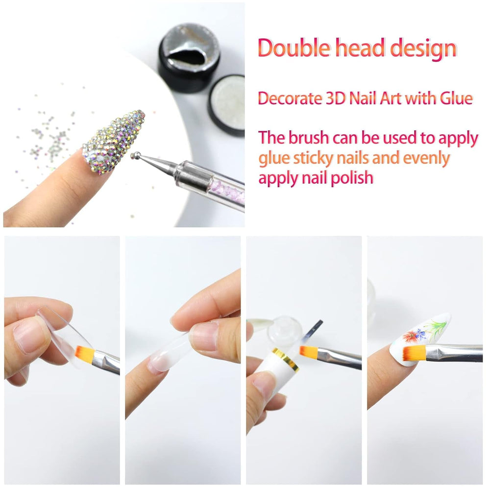 Sularpek 5 pcs Nagel Pinsel, Nageldesign Pinsel, Dotting Tool, Nail Art Liner Pinsel, Nagelverlängerung Gelpinsel, Nagelbürste for Punktierungen, Zeichnen, for DIY Nail Art Design