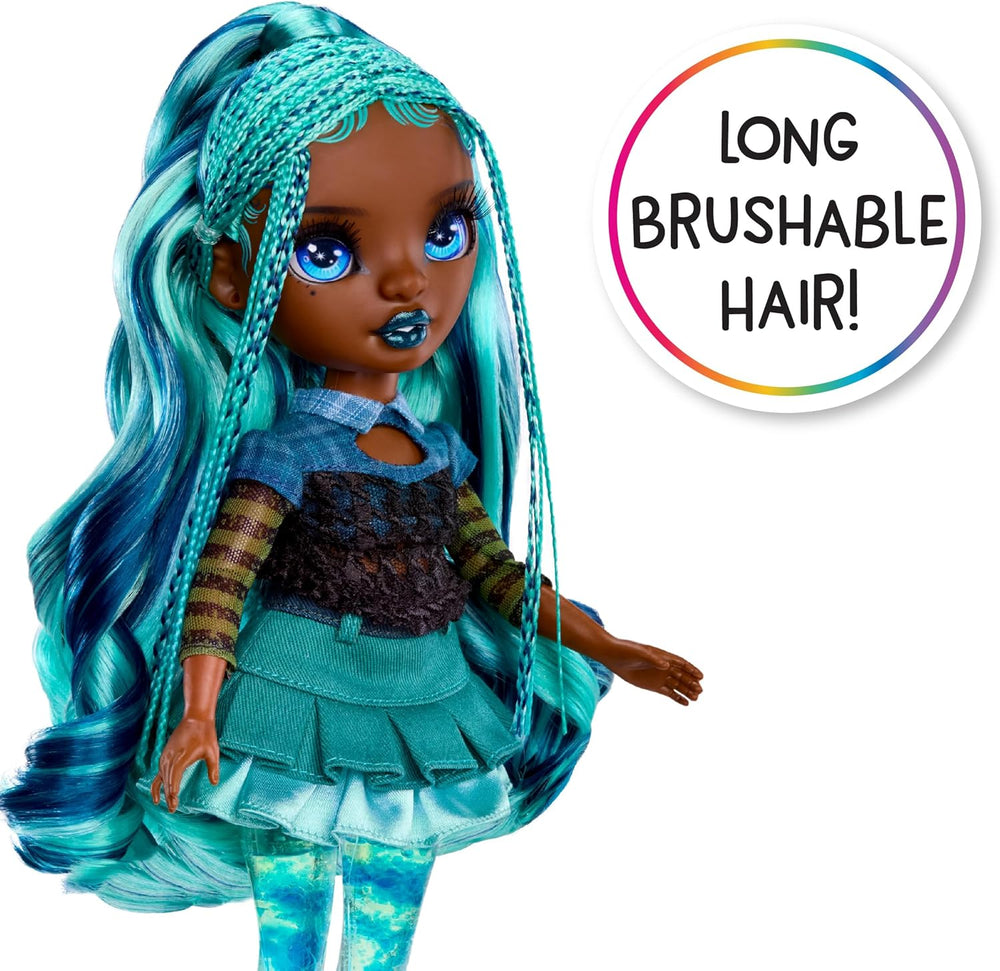 Poupée Rainbow High Sparkle & Shine - Misty - Poupée tendance de 28 cm avec cheveux turquoise et bulles magiques debout colorée, s'habiller et jouer à collectionner pour 4 à 12 ans