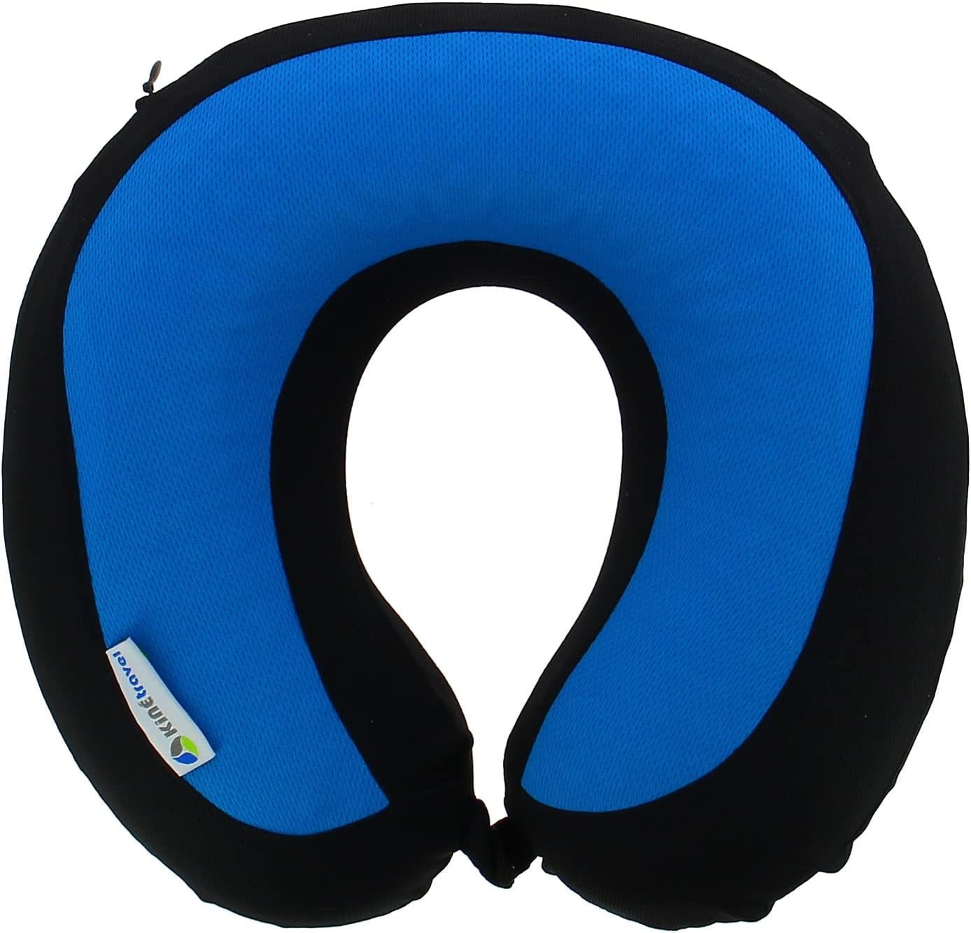 Kine Travel 169803 Oreiller cervical en gel Oreiller de voyage ergonomique approuvé par Physio Oreillers de voyage noir et bleu Naty Shop Titre par défaut