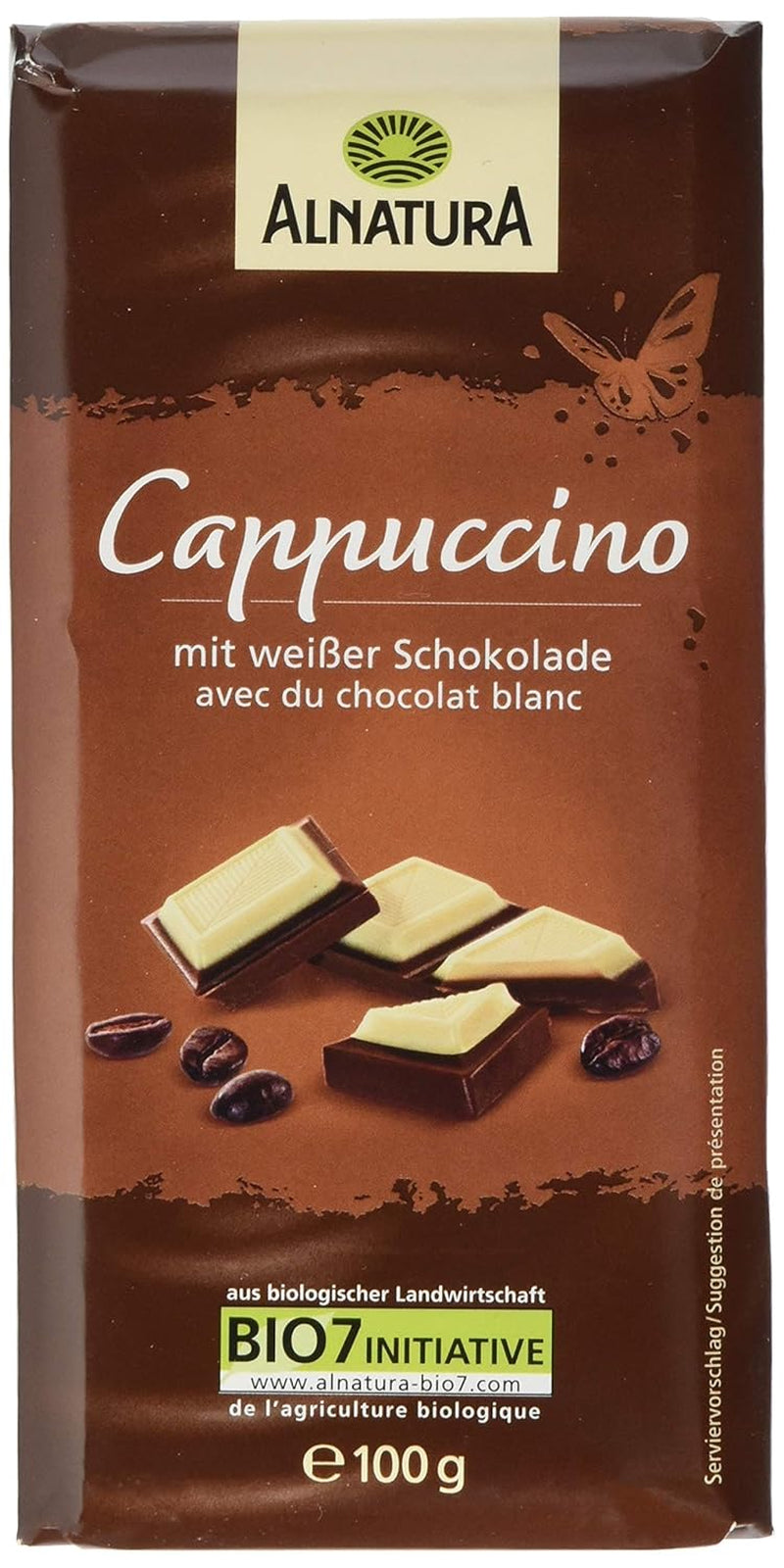 Chocolat bio fourré au cappuccino, 100g