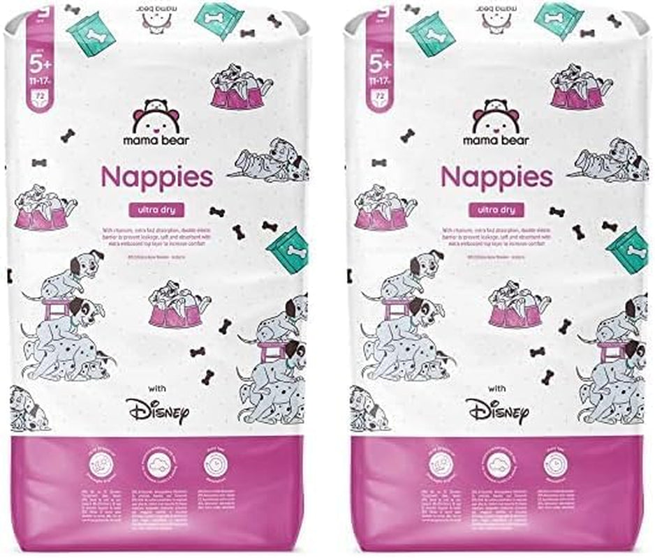 Marque Amazon : Mama Bear Disney Couches Ultra Dry, taille 3 (4-9 kg) – Boîte mensuelle, blanche, 172 unités (2 paquets de 86)