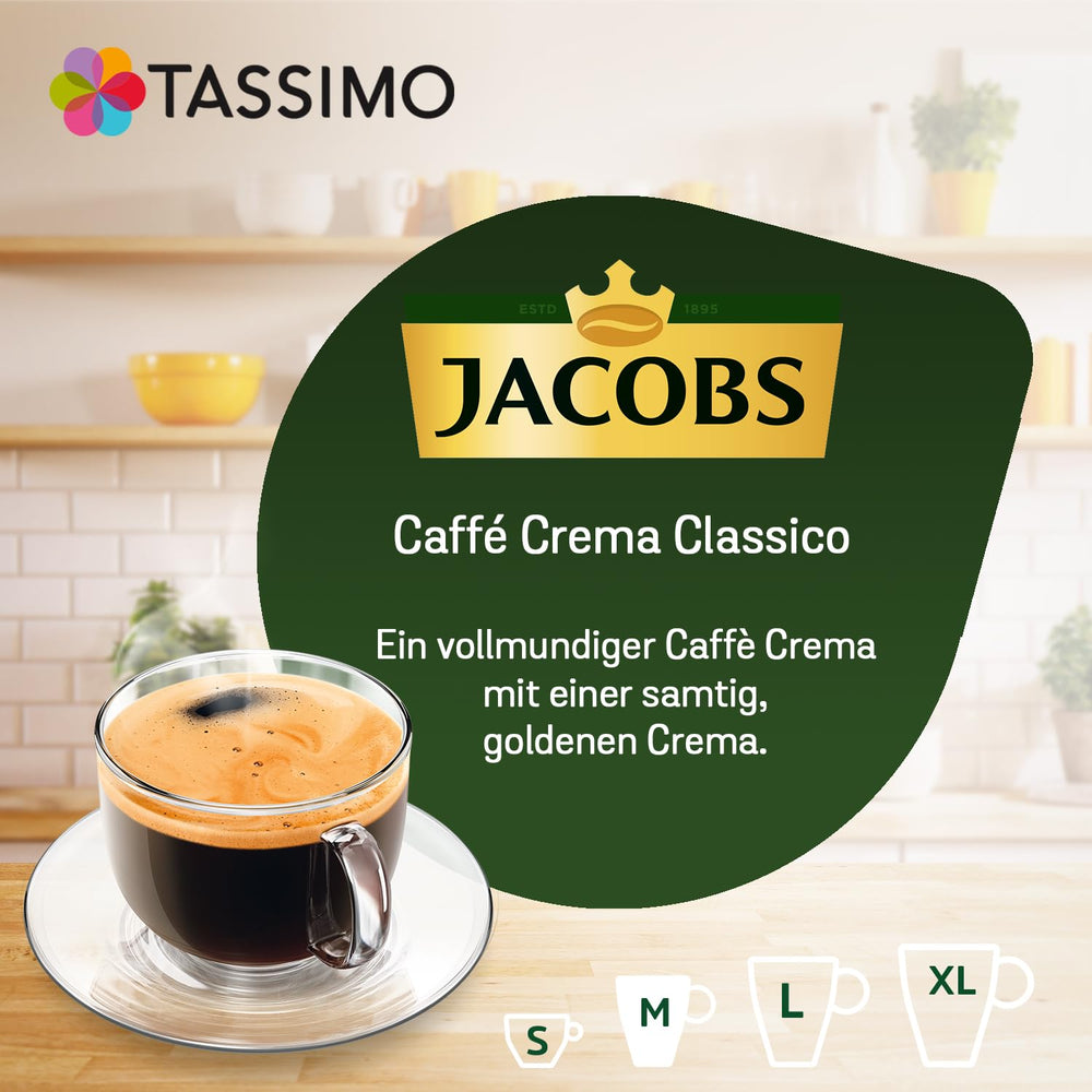Tassimo Kapseln Jacobs Caffè Crema Classico, 5 x 16 tampons, 80 Kaffeekapseln