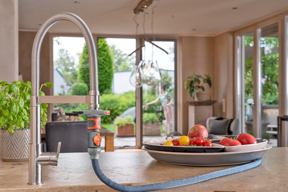 Tuyau textile Gardena Liano Xtreme 1/2", set 10 mètres + adaptateur intérieur