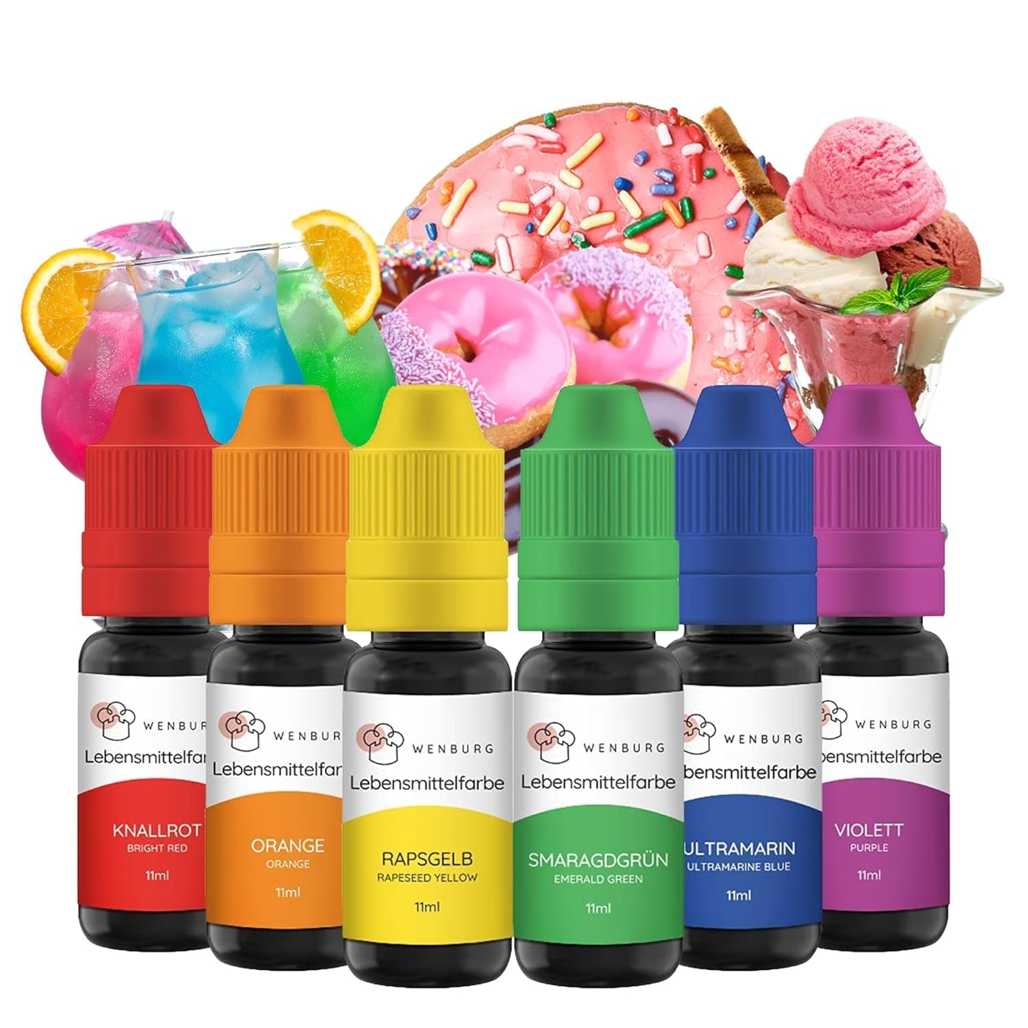 Colorant alimentaire Wenburg, pailleté, 11 ml, concentré, fabriqué en UE, liquide. Pour colorer la pâte, les boissons, les arômes, le slime - Colorant alimentaire à paillettes dorées - Colorant à gâteau doré - Paillettes dorées