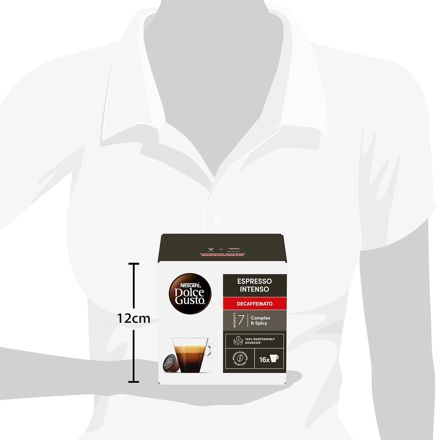Nescafé Dolce Gusto Café Dolce Gusto Espresso Intenso Desc. | Nestlé Pack 3 Kisten Mit 18 Kapseln,Die Jewelils 16 Einheit(3er Pack)