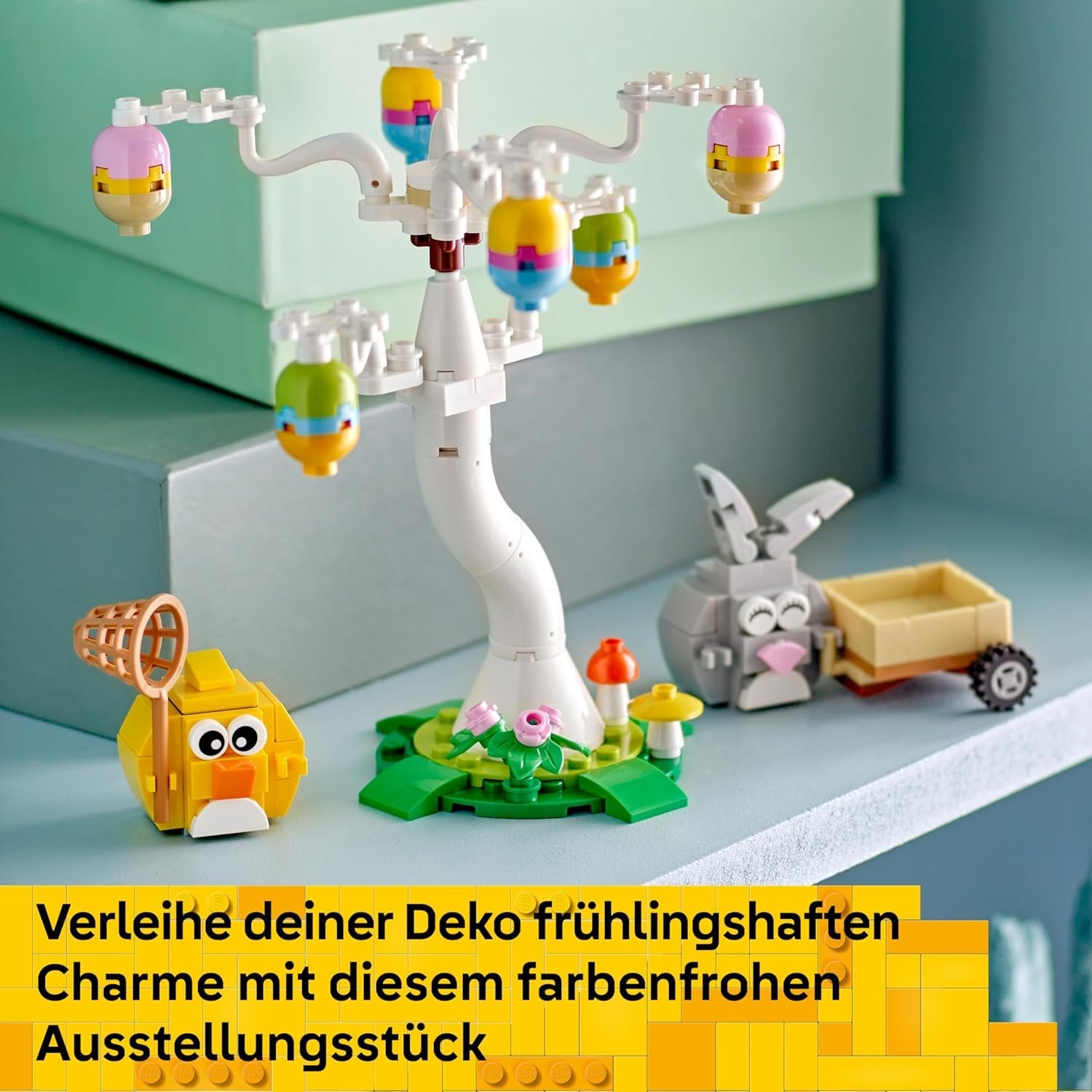 LEGO Osterhase und Ostereiersuche - Kinderspielzeug mit Hasen & Vogel Tierfiguren - Mit Baum & Wagen - Kreatives Konstruktionsspielzeug - Geschenk für Mädchen & Jungen ab 8 Jahren - 40808