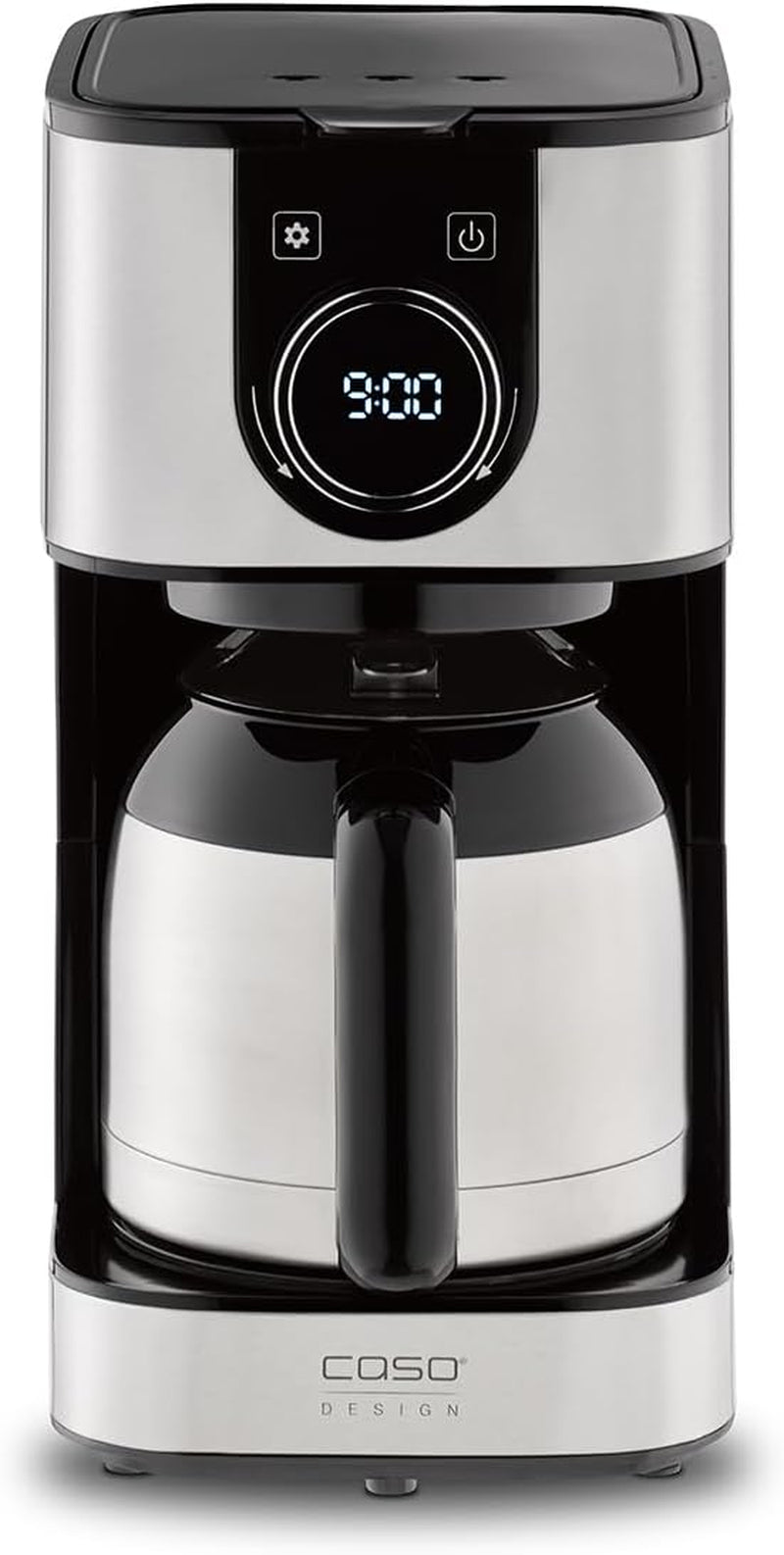 Cafetière CASO Selection C 10 Thermo Design – Boîtier en acier inoxydable, carafe isotherme 1,2 l (10 tasses), commandes tactiles et minuterie, fonction Aroma PLUS, filtre permanent, filtre anti-goutte