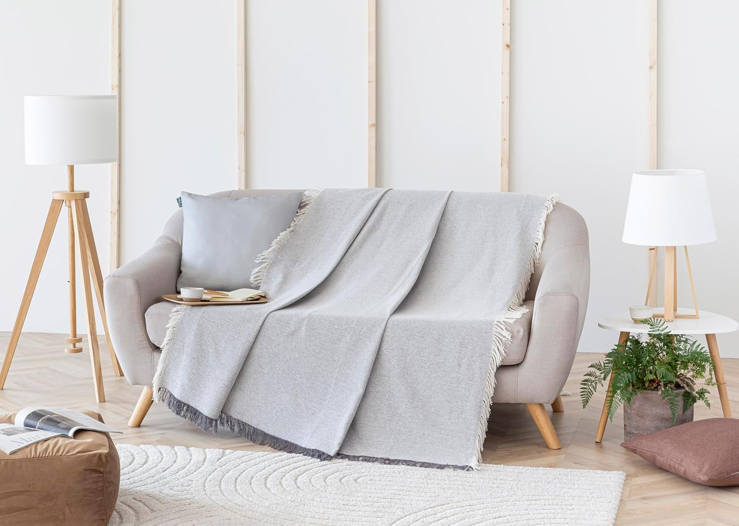 Couvre-lit multifonctionnel, couvre-lit, couvre-lit, housse de canapé, Jarapas, couleur unie (180 X 260 cm, gris foncé). Lits et couvertures Besuche den Todocama-Store