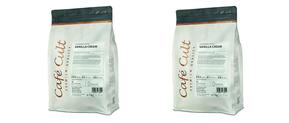 2 kg ® de café « Crème Vanille » en sachet de 1 kg, à l'arôme grains entiers = 2 x 1 kg