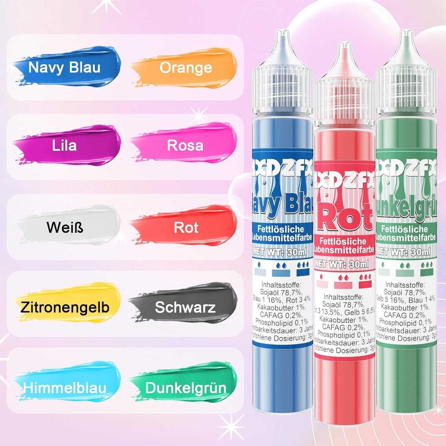 Colorant alimentaire liposoluble – 30 ml de colorant alimentaire concentré à base d'huile pour chocolat, ensemble de colorants alimentaires pour décoration de gâteaux, fondant, crème au beurre, pâtisserie, travaux manuels (bleu marine)