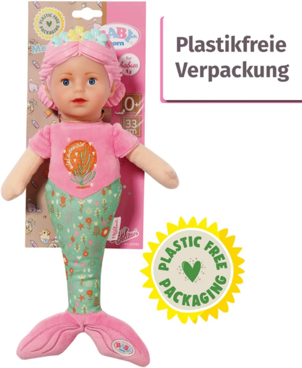 BABY born Sirène pour bébés, poupée douce lavable, poupée sirène avec tête en vinyle souple, 33 cm de haut, 832288 Zapf Creation
