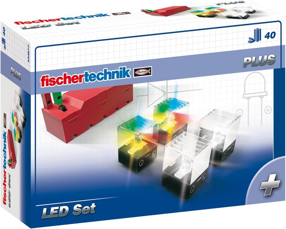 fischertechnik LED Set 533877 – Ensemble intégré avec 2 LED arc-en-ciel et 2 LED blanches, pour un effet de lumière intense