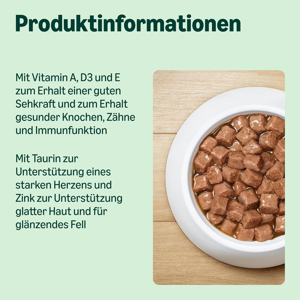 par Amazon Katzenfutter, nass, Dose, Stücke mit Geflügel in Sauce, 12 x 415 g
