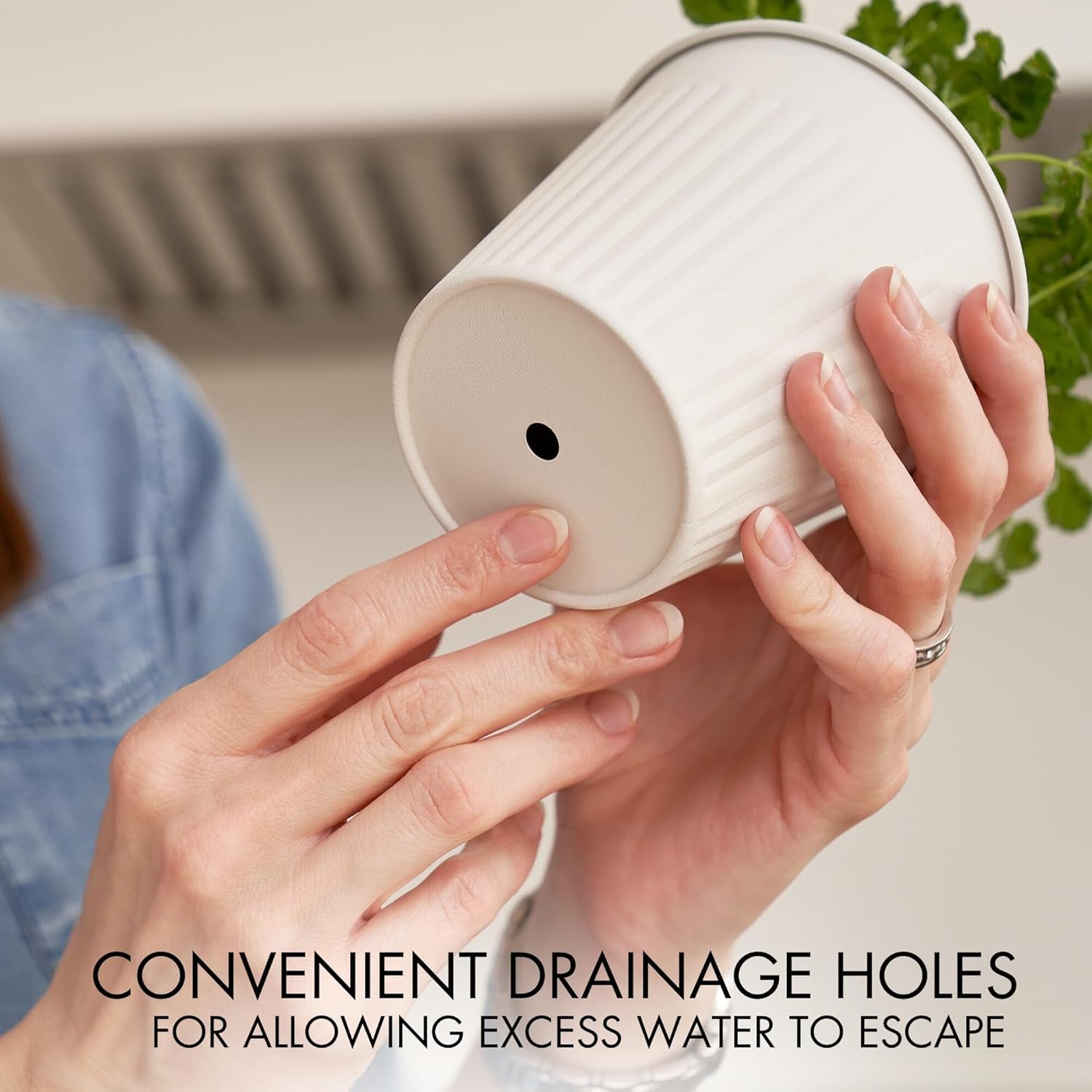 Ensemble de 3 magnifiques pots de jardin d'herbes aromatiques, parfaits pour n'importe quel rebord de fenêtre ou comptoir de cuisine, un ensemble de jardinières décoratives modernes comprenant un plateau et...