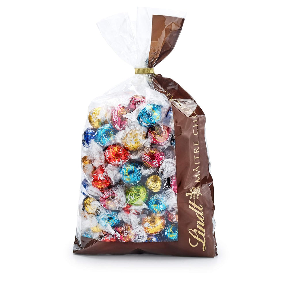 Mélange de chocolat LINDOR | 1371g | Env. 109 boules : Mélange classique pour boules de chocolat au lait et LINDOR | Env. 80 boules de chocolat (lait, blanc, noir 60%, noisette) | Emballage en vrac, 1 kg