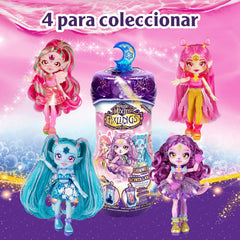 Pixlings Magic Dolls, 4 poupées assorties - 2 neuves - Poupée mode 15 cm - Potions magiques - Jouet de potion secrète (MG101000)