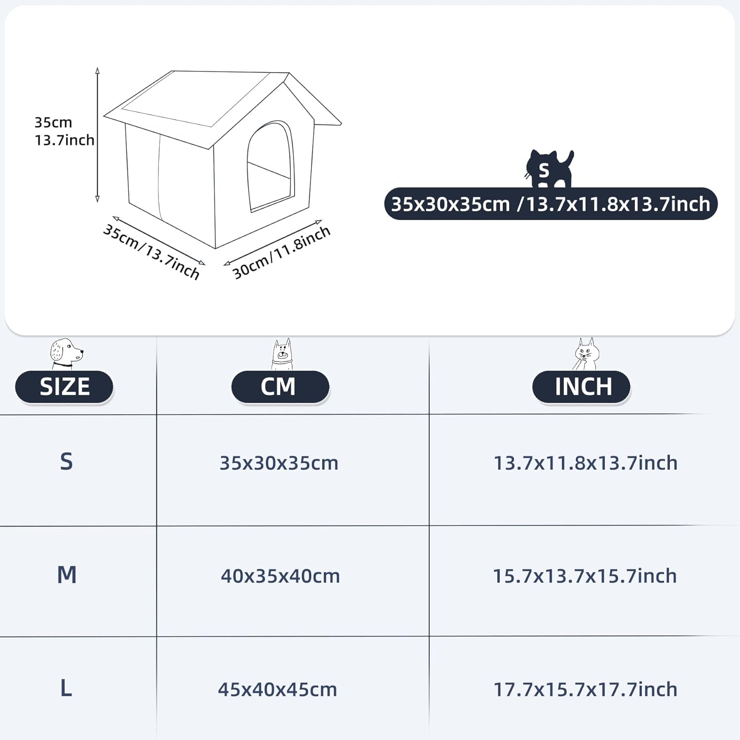 Katzenhaus Für Draußen Winterfest Wasserdicht Wetterfester Katzenhöhle Haustierhaus mit Katzenmatte Warm Hundehöhle Waschbar Hundehaus Tierheim Für Streuner Haustiere 40x35x40