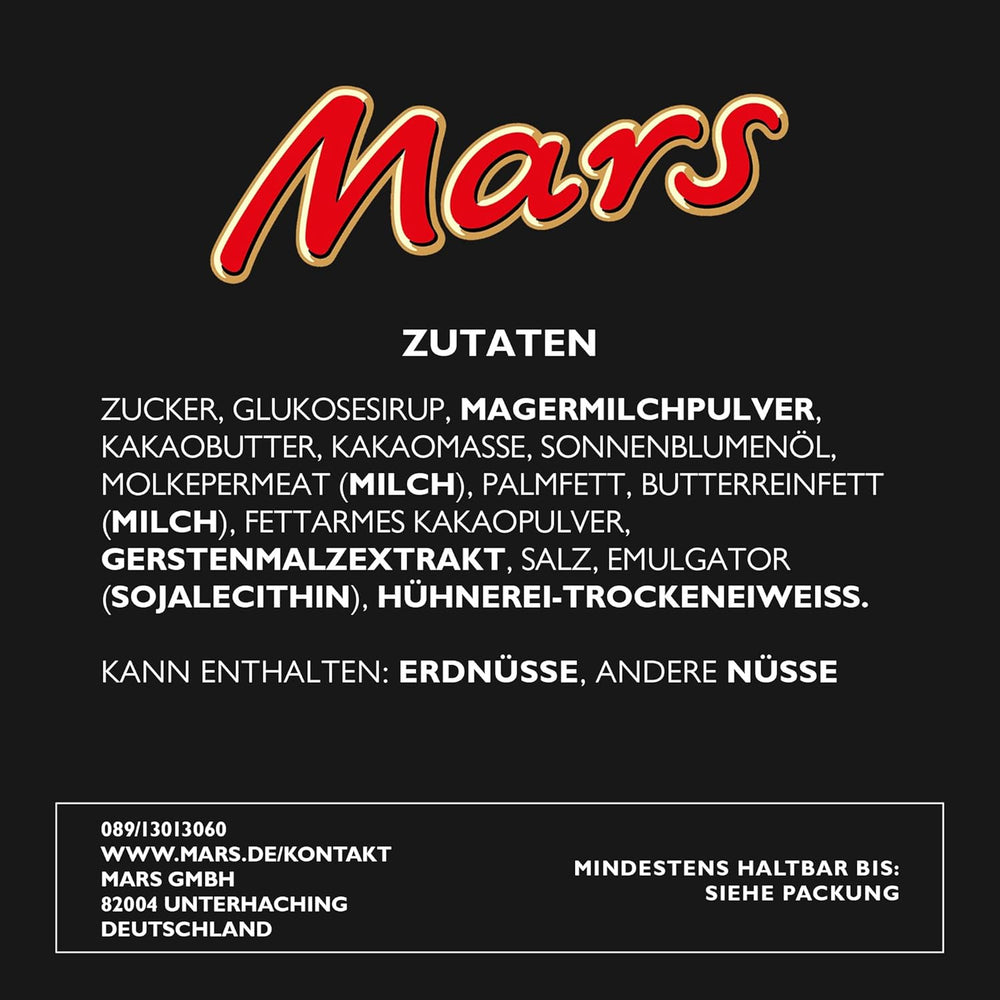 Tablettes de chocolat Mars, au caramel, nougat et chocolat au lait, 32 paquets x 51g