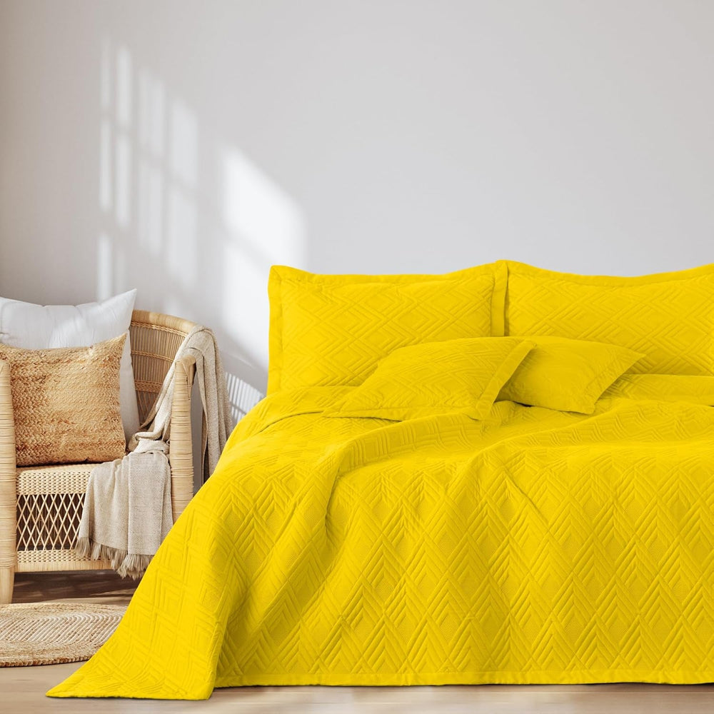 Ameliahome Couvre-lit 170X210 Cm Couvre-lit Double Face Matelassage Ultrasonique Polyester Ophelia Vert Foncé Lits et Couvertures Besuche den AmeliaHome-Store Ophelia Jaune 220X240 Cm