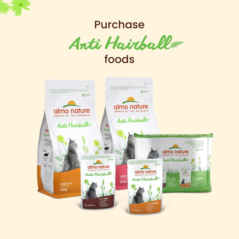 Almo Nature Functional - Anti-boules de poils - Nourriture humide pour chat adulte et mature - chez les chiots - Combat la formation de boules de poils - 70 g (paquet de 30)