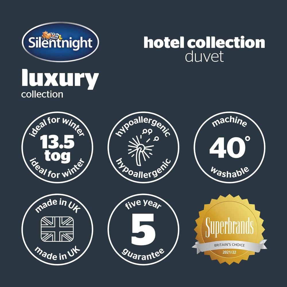 Couette Silentnight Hotel Collection, 13,5 tog, polyester, blanc, Super King Couettes et couettes Naty Shop