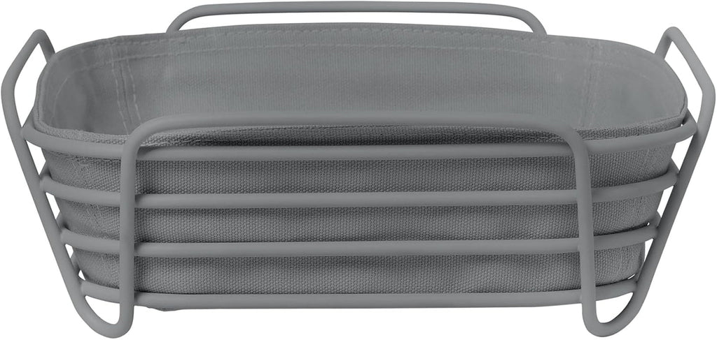 Blomus -DELARA- coș de pâine mărimea L, pătrat, pungă detașabilă din material textil, design elegant, 26 x 26 cm, culoare Moonbeam (64075) Cutii depozitare alimente Naty Shop Piele de rechin O mărime