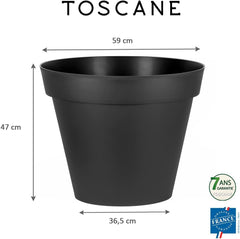 PLASTIC? Ghiveci de flori din plastic, 76L, culori vibrante, Zen, A 60 cm x Î 47 cm