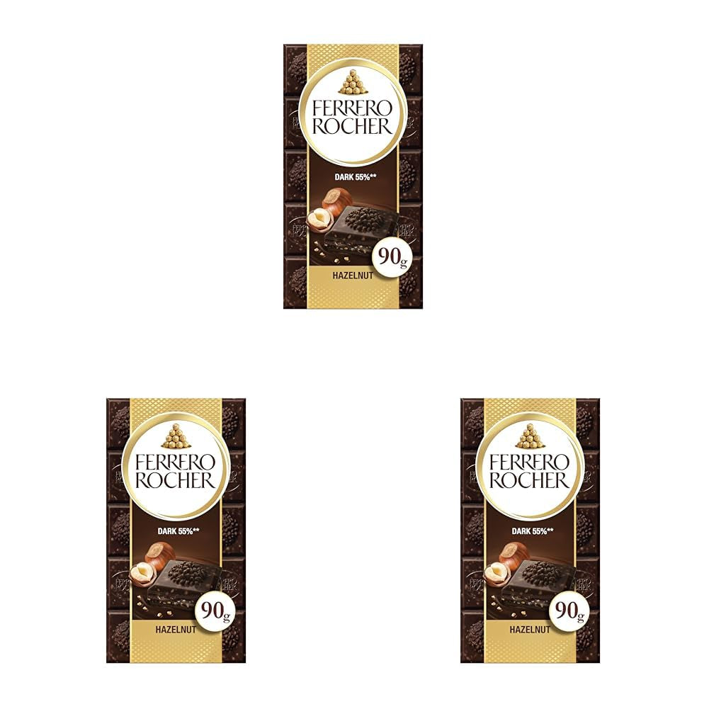 Barre Ferrero Rocher - Chocolat Blanc aux Noisettes - Cadeau de Saint Valentin pour Elle et Lui - 1 Barre de Chocolat x 90g