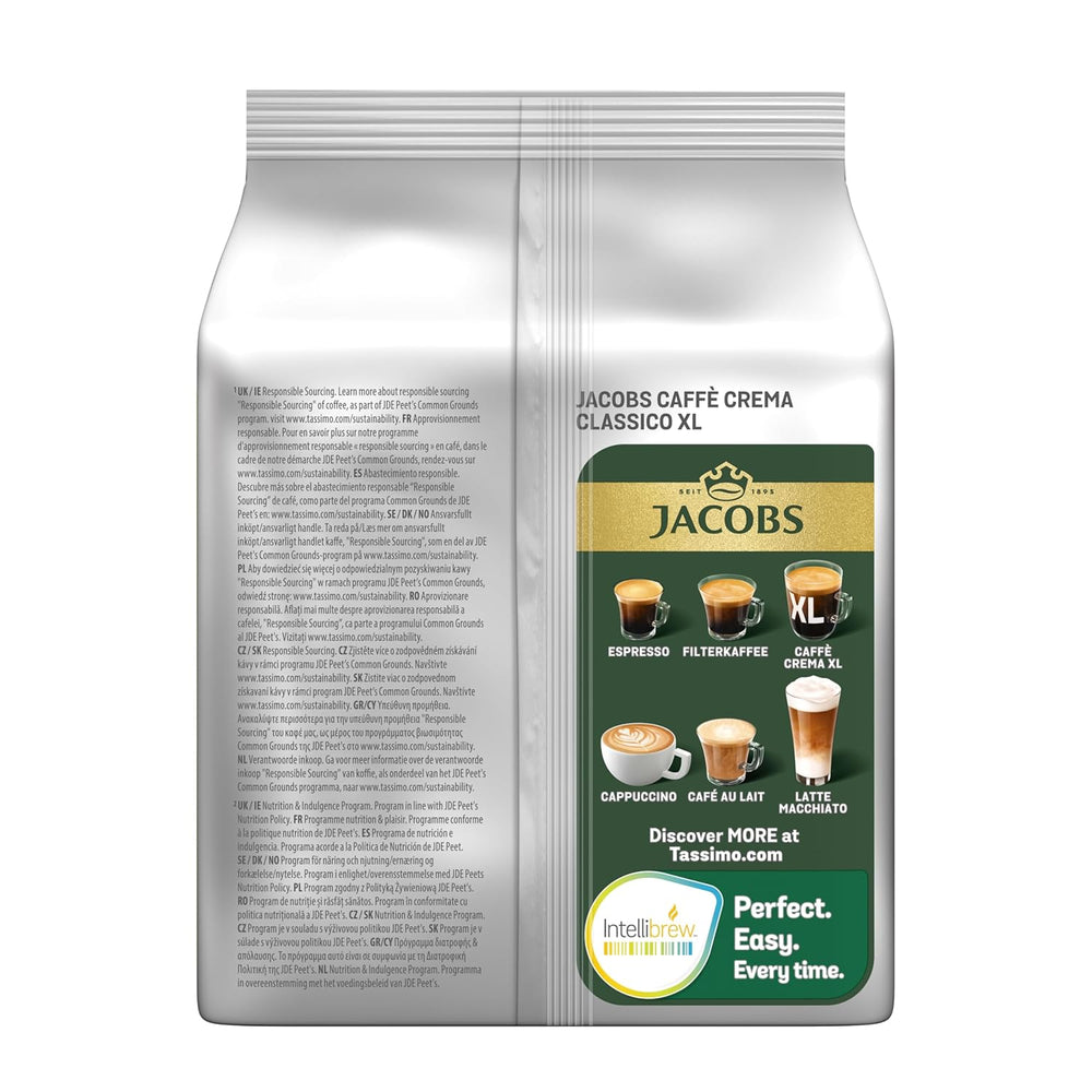 Tassimo Kapseln Jacobs Caffè Crema Classico XL, 5 x 16 tampons, 80 Kaffeekapseln