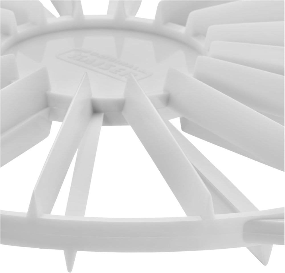 Séparateur de gâteau en plastique classique Kaiser original 31,5 cm Séparateur de gâteau pour 14 ou 16 tranches égales Séparateur de gâteau double face blanc