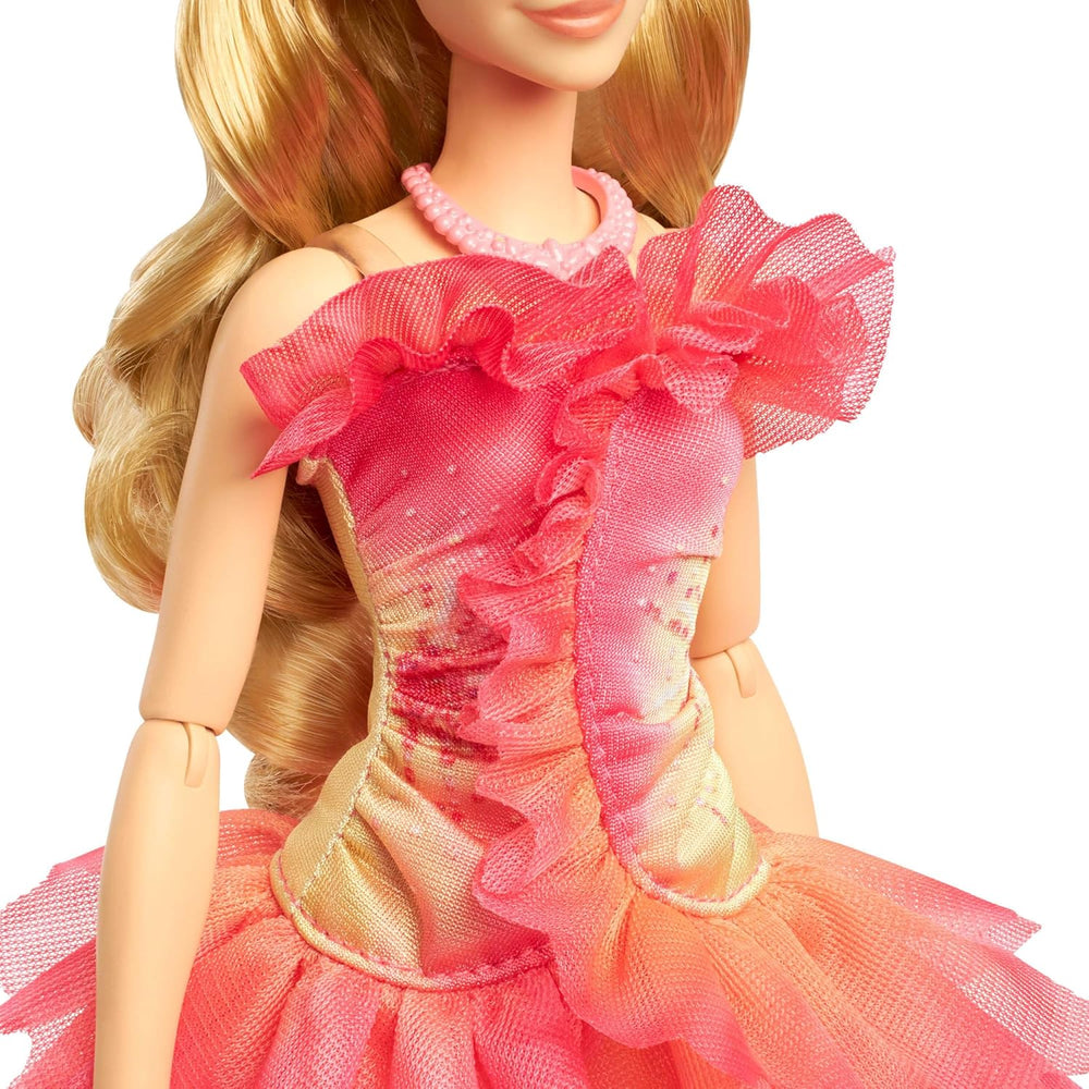 Mattel Wicked Glinda Poupée mannequin et accessoires avec cheveux blonds, diverses poses possibles et apparence de robe de bal amovible, HXT63