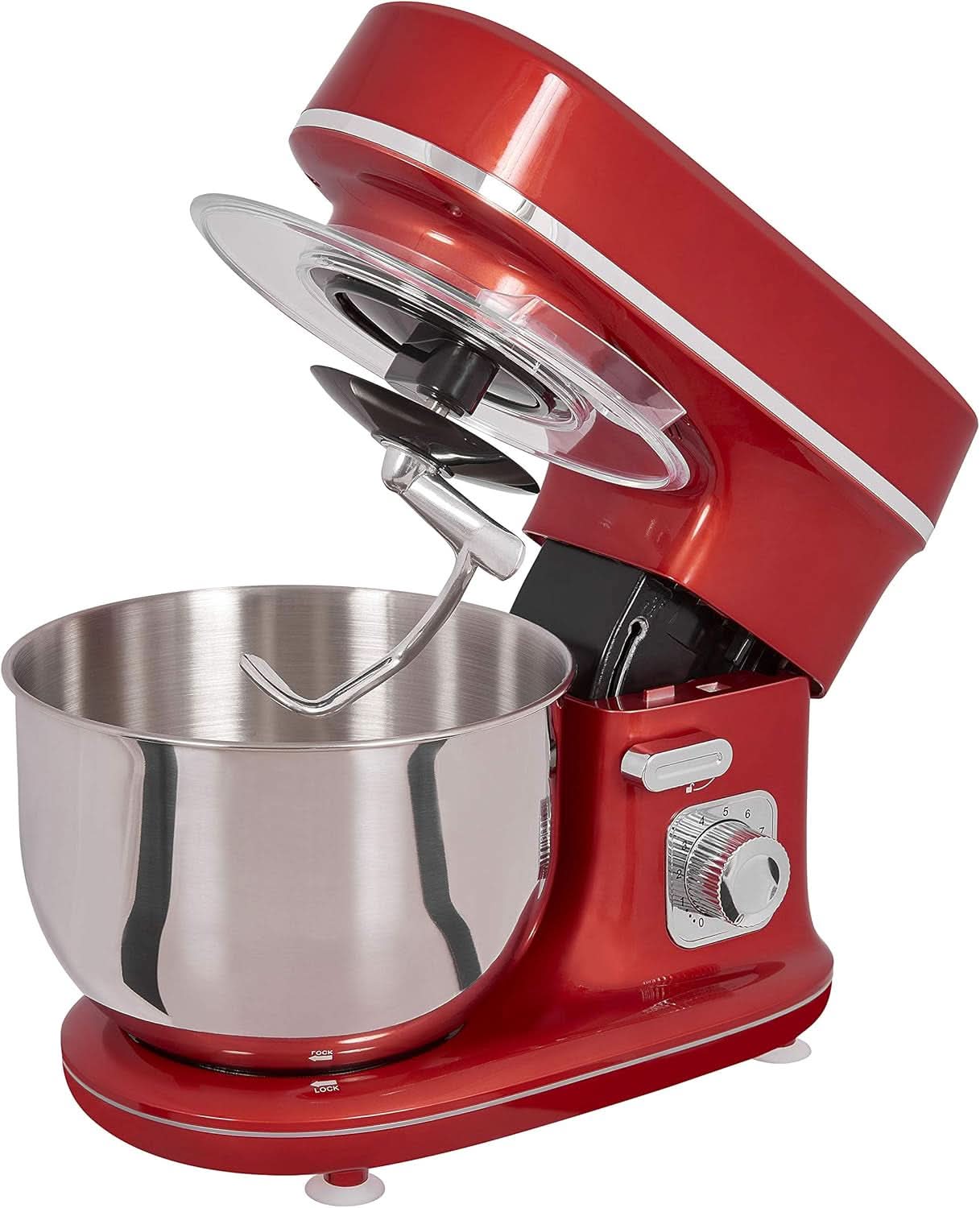 GUTFELS Machine à cuisiner KM 8102 Roi | Machine de cuisine | 1200 watts | Schneebesen | Rührhaken | Knethaken | 10 Étages | Pourriture | 5 L Schüssel Mère et Enfant Naty Shop