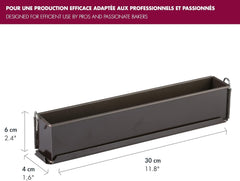 | Pâtétenform Lang | Glatt (Mini) | Anti-haftbeschichte | Moule à charnière | Hebeboden | 30x4x6 cm | Pour les pâtes et les aliments | Bis 250°C Geeignet
