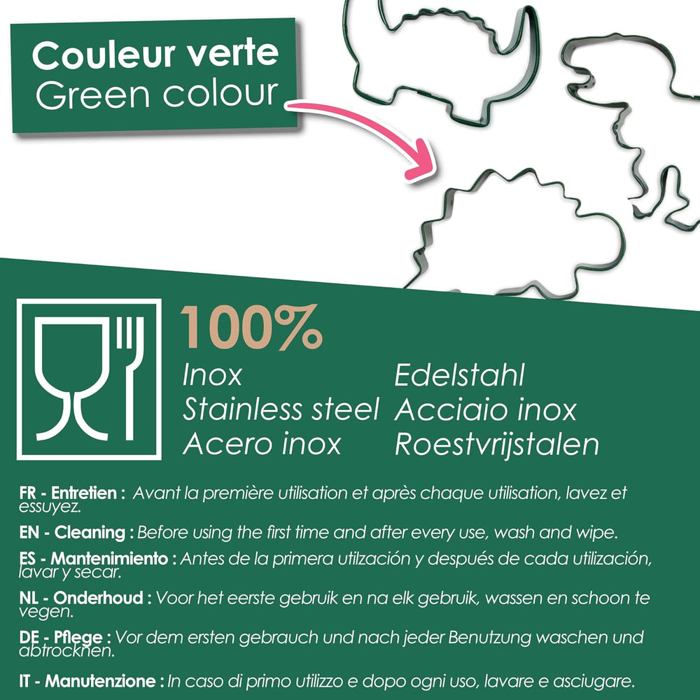 ScrapCooking - 4 emporte-pièces dinosaures - emporte-pièces en métal - mini emporte-pièces dinosaures - décorations d'anniversaire animaux de la jungle accessoires de pâtisserie - 2085