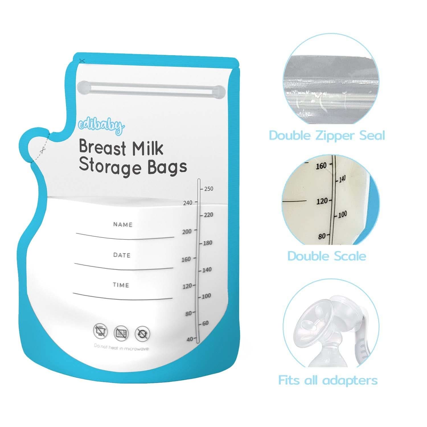 Edibaby, Sachets pour lait maternel, 100 pièces, Stérilisés, sans BPA Accessoires Alimentation et Allaitement Bebe Naty Shop
