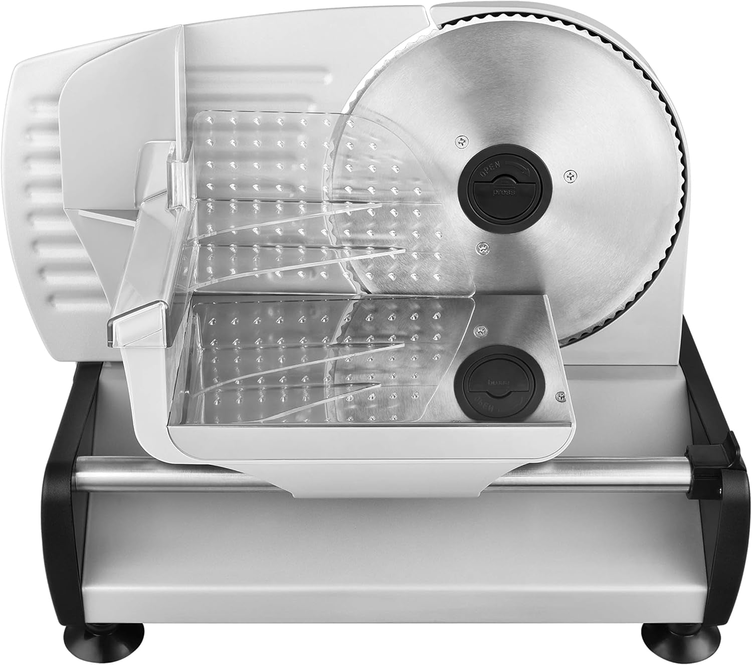 Venga! Feliator electric universal, oțel inoxidabil, lamă din oțel inoxidabil de 19 cm, control al grosimii tăierii până la 15 mm, 150 W Rasnite si Feliatoare Naty Shop Argintiu 150W