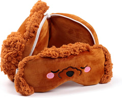 Coussin de voyage Puckator avec masque pour les yeux Relaxeazzz - Gigi le caniche - animaux mignons Coussins de voyage Naty Shop