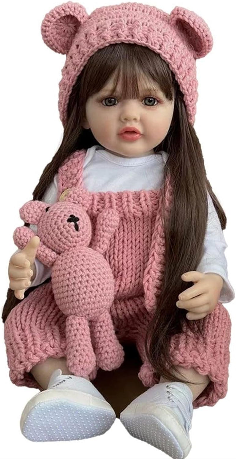 22 pouces Reborn bébé poupées corps complet en Silicone vinyle réaliste bébé poupée à la main nouveau-né Reborn bébé poupées avec des vêtements tricotés