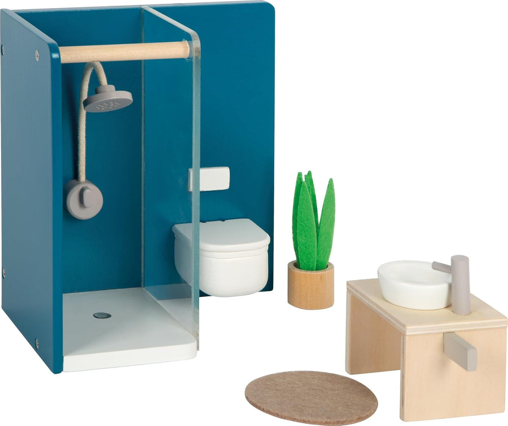 Maison de poupée en bois de couleur naturelle Small Foot - 3 étages avec toit-terrasse et ensemble de meubles de 51 pièces encourage le jeu créatif, convient aux enfants de 3 ans et plus 12541 Naty Shop Maisons de poupées