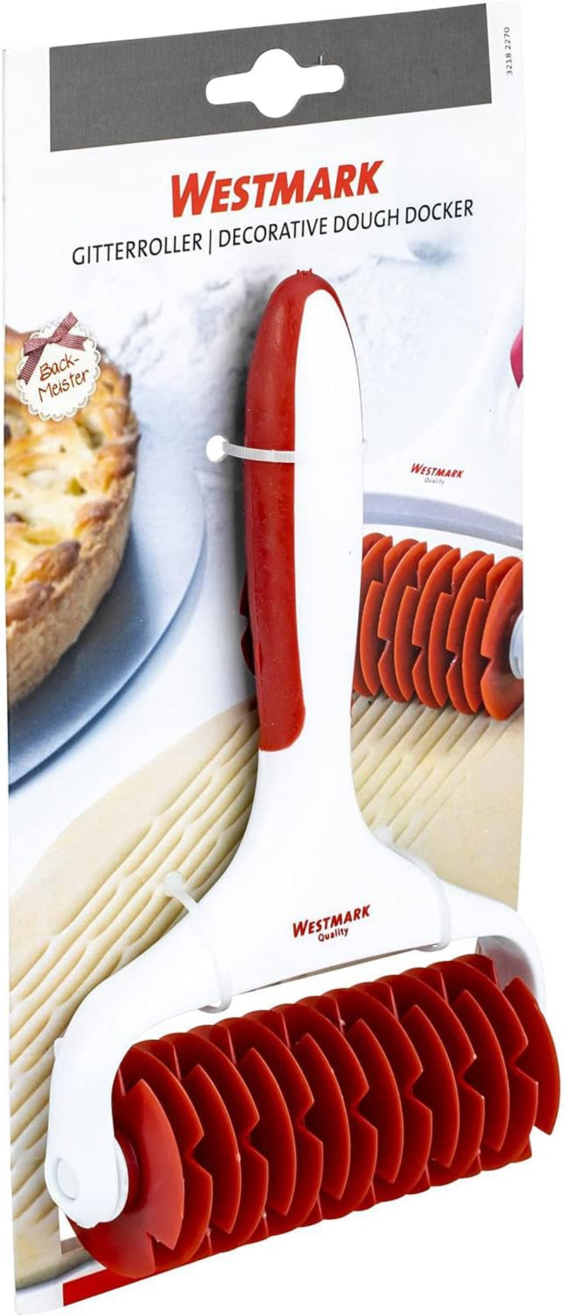 Rouleau Westmark avec filet, longueur : 19,5 cm, plastique, blanc/rouge, 32182270