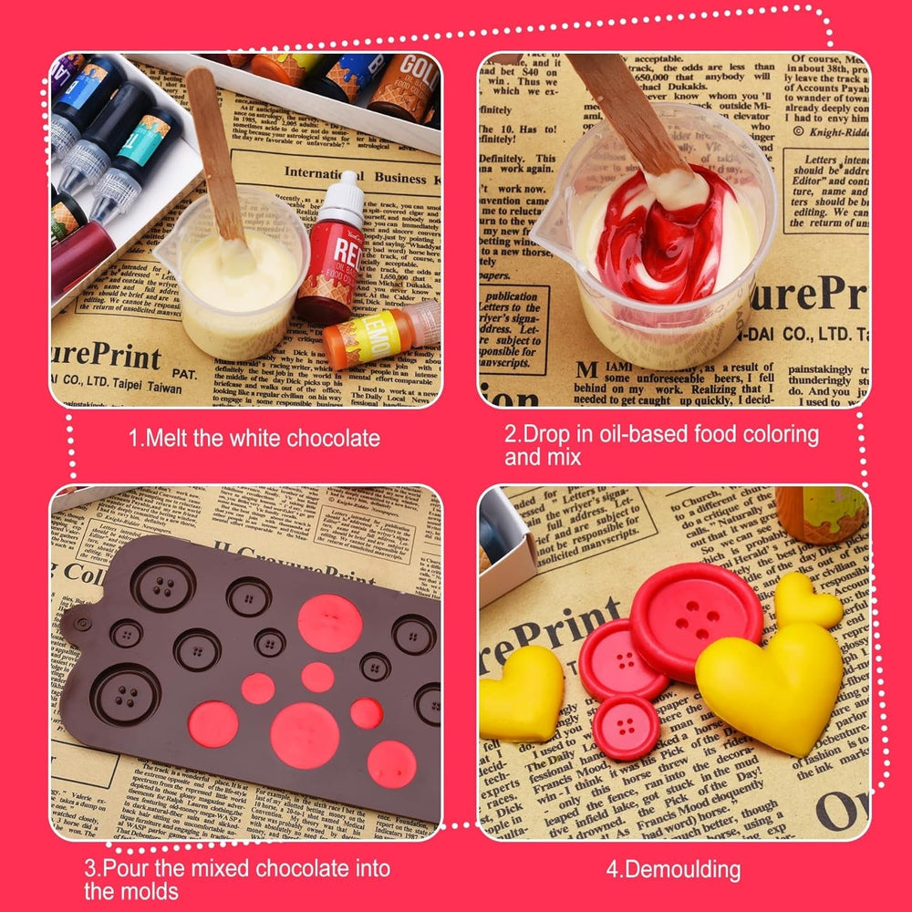 Colorant alimentaire liposoluble - 12 couleurs colorant alimentaire à base d'huile pour chocolat, crème au beurre, bonbons, glaçage - colorant alimentaire concentré à base d'huile pour la pâtisserie, la cuisine, le fondant - 6 ml chacun