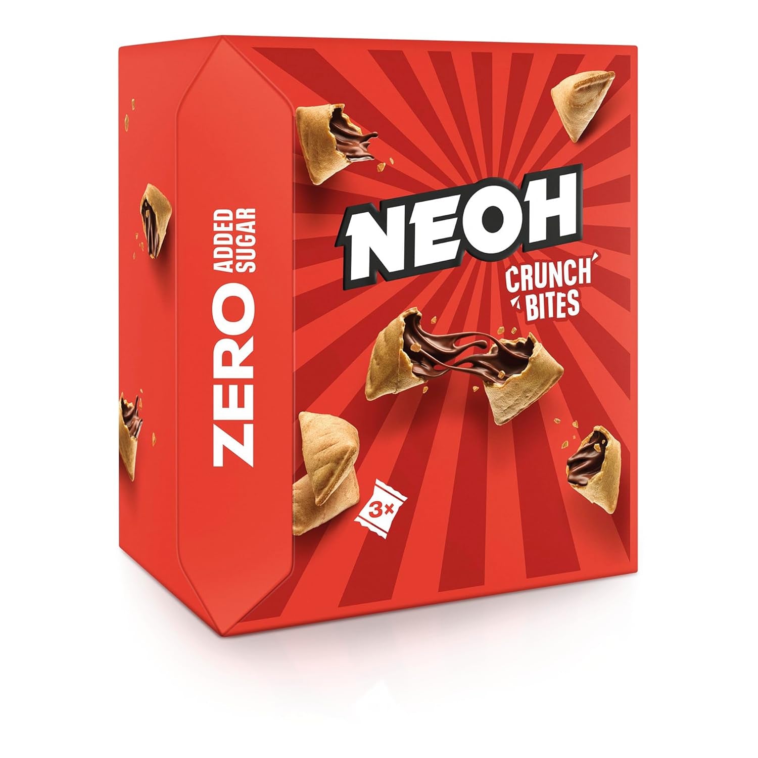 Bouchées de chocolat NEOH | Sans sucre ajouté, 100 kcal par portion, des morceaux croquants fourrés crémeux aux noisettes et au cacao, parfaits pour emporter ou comme substitut du muesli | Céto, faible teneur en glucides | Paquet de 3x29g